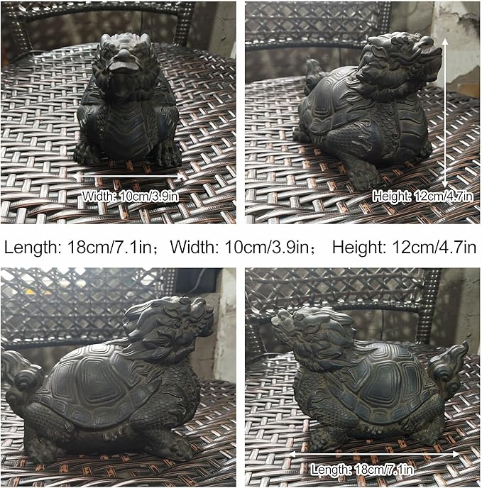 Mythical Animal Pond Spitter Fountain for Small Ponds– Ceramic Outdoor Water Feature with Pump & Hose – for Garden, Koi Pond, Patio, or Rockery Landscape Decor