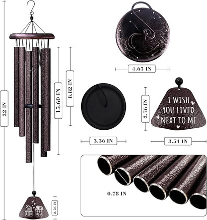 Best Friend Birthday Gifts for Women 32” Wind Chimes, Friendship Bestie Gifts for Women, Sister Birthday Gift, Wind Chimes for Best Friend Her BFF Sister Bestie Mom Daughter