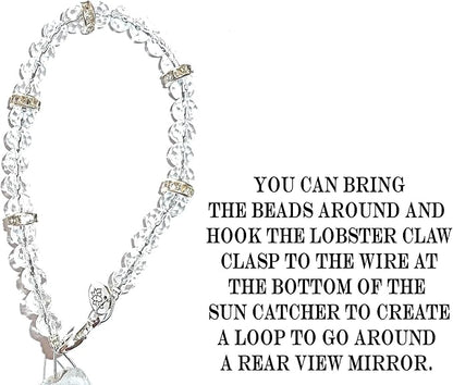 Hidden Hollow Beads Crystal Suncatcher Rear View Mirror 30mm Hanging Ornament Rhinestone Beaded Design Indoor Window & Home Décor (1-30mm Crystal)