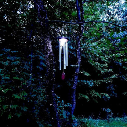 Woodstock Chimes Signature Collection, Moonlight Solar Chime, 29'' Bronze Decor Designs - Solar Chimes Wind Chimes for Outdoor, Patio, Home or Garden Décor (MOONBR)