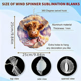 Wind Spinners Cow Fireworks Red White Blue Art 9.8 x 9.8 Inch Metal Wind Spinner Outdoor Garden Decor Festive Illustration Decorative Wind Spinners for Yard Patio