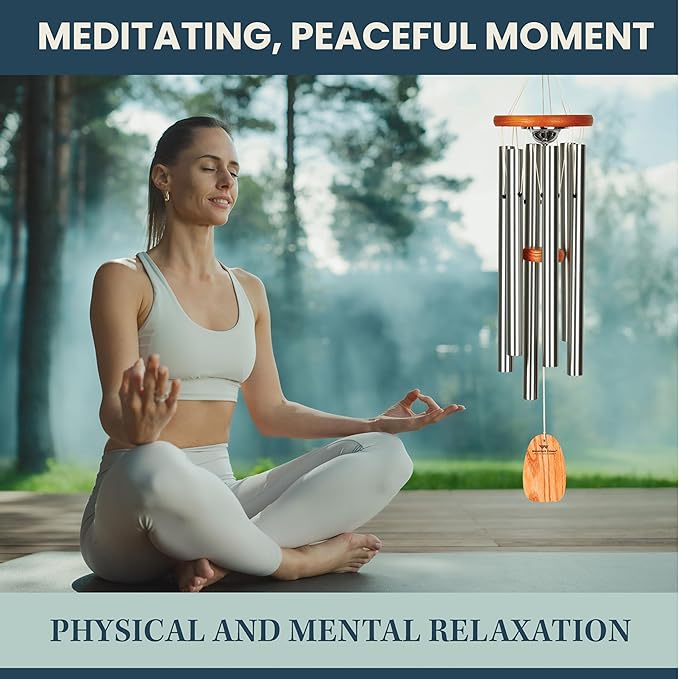 Woodstock Chimes Signature Collection Woodstock Memorial Chime 24'' Amazing Grace Wind Chime Inspirational and Memorial Wind Chimes for Outdoor, Patio, Home or Garden Décor Sympathy Bereavement (AGMU)