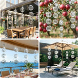 Stainless Steel Wind Spinners Outdoor, 12PCS 3D Mirror Reflective Hanging Decor with 360° Swivel Hooks, Garden Patio Yard Wind Chimes, Reflective Design Helps Keep Birds Away