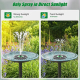 Yzert Solar Fountain for Bird Bath Glass - No Battery, 3.5W Solar Bird Bath Fountains Green Flower with 4 Fixed Rods & 7 Nozzles, Solar Powered Water Fountain for Outdoor, Pond, Pool, Garden