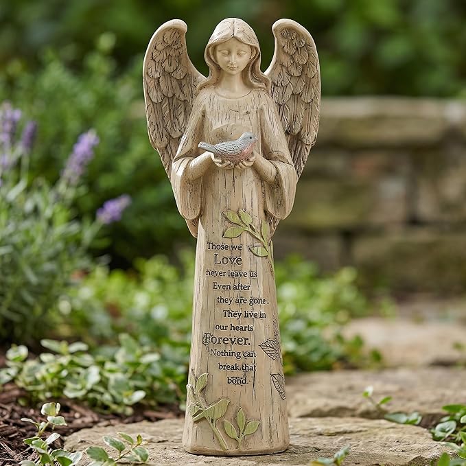 Topadorn Garden Statuary Outdoor Praying Angel Resin Figurines,Angel Collectible Sculptures,10" H