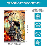 BlissYard Halloween Horror Garden Flag 12x18 Inch Gothic Doll Pumpkin Umbrella Skull Boy Flag Outdoor Yard Decoration House Banner Porch Lawn Patio Home Decor