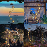 Solar Wind Chimes for Outdoor Lights Sun Moon Star for Women Mom Wife Hanging Decor Outdoor Sympathy Wind Chimes for Garden Patio Balcony Birthday Womens Gifts