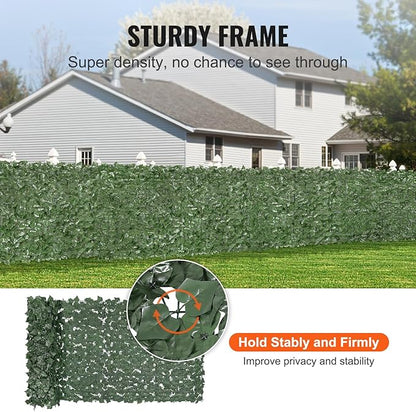 VEVOR Artificial Ivy Privacy Fence Screen, 39 x 98 in Faux Ivy Vine Leaf Hedges Fence, Greenery Privacy Fence with Strengthened Joint, Green Wall Decoration for Outdoor Garden, Yard, Balcony