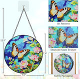 8inch Stained Glass Suncatcher, Butterfly Stained Glass Window Hanging Sun Catchers Ornaments for Indoor Windows Wall Garden Kitchen Home Decor Gifts for Women Birthday Mother's Day Religious Easter