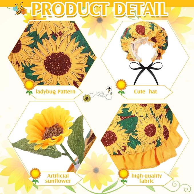 FuWeave Spring Sunflower Goose Outfit Lawn Porch Goose Clothes Costume 23" Geese Outdoor Patio Yard Lawn Art Decoration