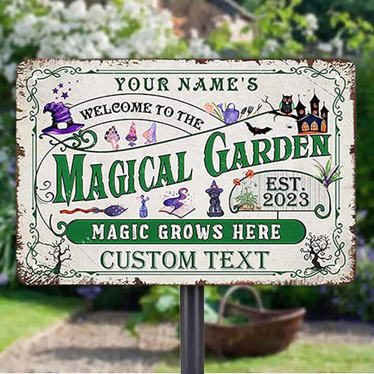 Personalized Metal Signs with Name Made in USA Custom Vintage Garden Sign Waterproof Vintage Decorative Metal Print for Wall Decor Customized Home Garden Ideas Gifts Artwork Prints for Yard Ourdoor