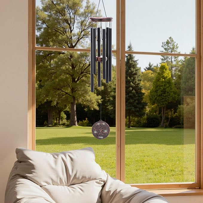 Wind Chimes for Outside - Vintage Deep Tone Tree of Life Windchimes Outdoors Garden Yard Patio Indoor Home Balcony Hanging Decoration Memorial Birthday Gifts for Women Men Mom Dad Grandma