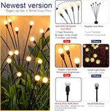 TONULAX Solar Garden Lights - Upgraded Solar Swaying Light, Sway by Wind, Outdoor Lights, Yard Patio Pathway Decoration, High Flexibility Iron Wire & Heavy Bulb Base, Warm White(8 Pack)