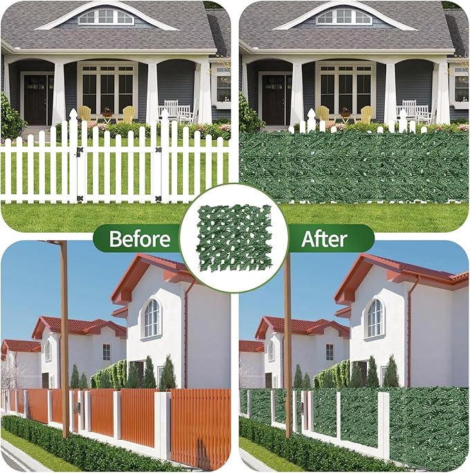 Artificial Ivy Privacy Fence Screen,39.4" X 118" UV-Anti Fake Leaves Plant Vine,Privacy Hedges Wall for Indoor Outdoor Garden Backyard Decor
