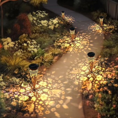 Hummingbird 4 Pack Solar Pathway Lights Metal Yard Garden Light Street Outdoor Landscape Lights Solar Powered Patio Walkway Path Sidewalk Outside Waterproof Lawn Decor Gift Mother Grandmom