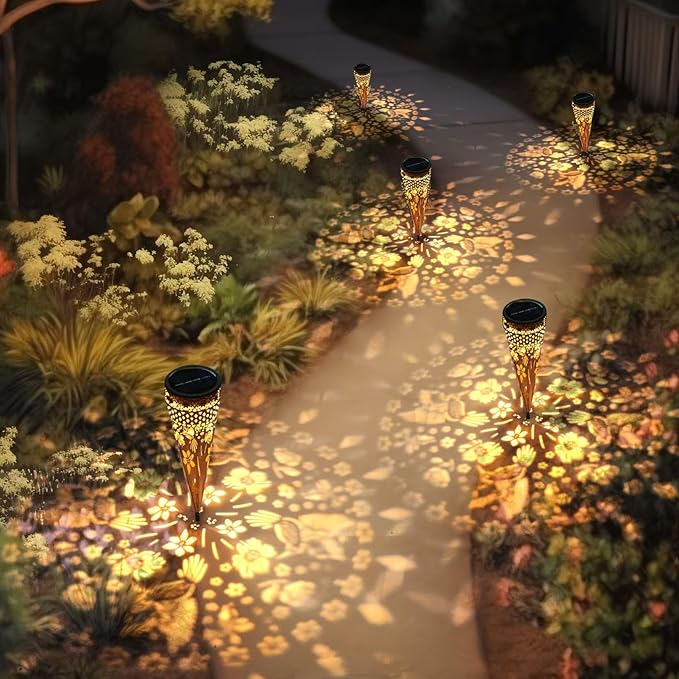 Hummingbird 2 Pack Solar Pathway Lights Metal Yard Garden Light Street Outdoor Landscape Lights Solar Powered Patio Walkway Path Sidewalk Outside Waterproof Lawn Decor Gift Mother Grandmom