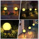 BlcTec Solar Pathway Lights Outdoor, Warm White Path Lights with 3-Sided Solar Panels, 18H Runtime, IP65 Waterproof, Auto On/Off for Patio, Garden, Lawn, Driveway, Yard, Landscape Decor, 4 Pack