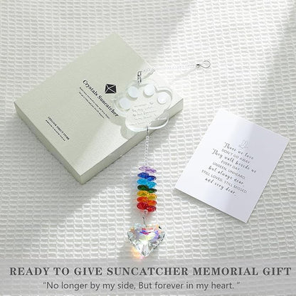 Dog Memorial Gifts, K9 Dog Memorial Crystal Suncatcher, Pet Loss Gift, Pet Sympathy Remembrance Bereavement Gifts (Color-Pet Paw)