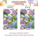 Baccessor Spring Summer Hydrangea House Flag 28 x 40 Inch Double Sided Burlap Flower Green Leaf Farmhouse Large Yard Flag Summer Holiday Seasonal Outdoor Outside Decoration