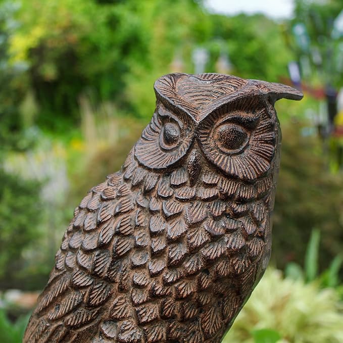Achla Designs Great Horned Owl Garden Statue, Bronze