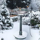 1 Pack Upgrade Bird Bath Heater for Outdoors in Winter, Pond Deicer 60 Watts Birdbath Deicer Water Heater Thermostatically Controlled with Auto Shut off Function for Patio Lawn (White)