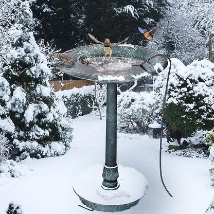 1 Pack Upgrade Bird Bath Heater for Outdoors in Winter, Pond Deicer 60 Watts Birdbath Deicer Water Heater Thermostatically Controlled with Auto Shut off Function for Patio Lawn (White)