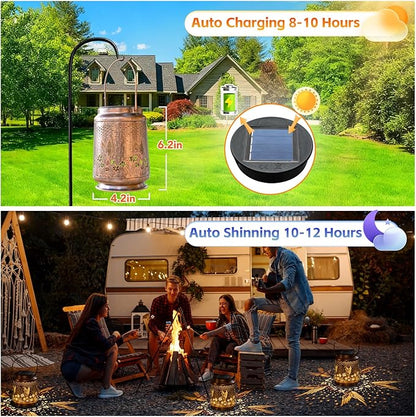 Solar Lanterns Outdoor Waterproof, Garden Decor for Yard, Hummingbird Hanging Lantern Solar Garden Lights Decorations for Patio Lawn Porch Outside Decorative Christmas Birthday Gift Mom Grandma Women