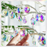 kanpura 10pcs Colorful Crystal Suncatcher Prism Chandelier Crystals Replacement for Lamp Windows Hanging Crystals Prisms for Birthday Christmas Wedding Party Decor