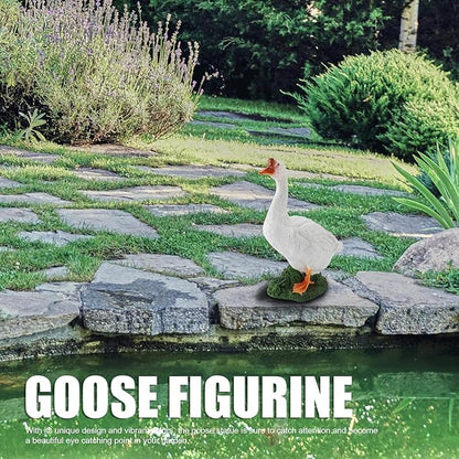Garden Statues Goose Figurine Farm Animal Sculpture Lifelike Outdoor Statue for Pond Garden Decor Unique Design with Vibrant Colors Yard Ornaments Decor