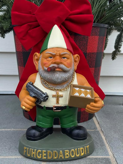 Vito CorleGnome' - 11’’ Funny Gnome Decorations/Ornaments/Figurines for Home/Yard/Patio/Garden/Indoor Statues - Italian Decor Housewarming/Birthday for Any Space/Occassion - NON SOLAR
