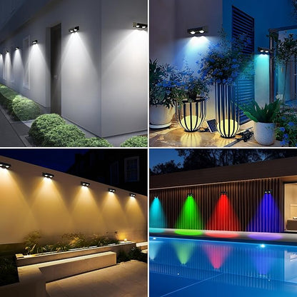Brizled 16 Pack Fence Solar Lights, 11 Modes & 9 Colors - Warm White/Cool White/RGB Color Changing IP65 Waterproof Outdoor Wall Lights, 100 Lumens Outdoor Solar Deck Lighting for Railing Wall Fence