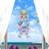 DIY Wind Chime Pendant Spring 3D Diamond Art Painting Hanging Ornament Double Sided Diamond Suncatchers for Window Home Backyard Garden Wall Door Decor (Butterfly04)