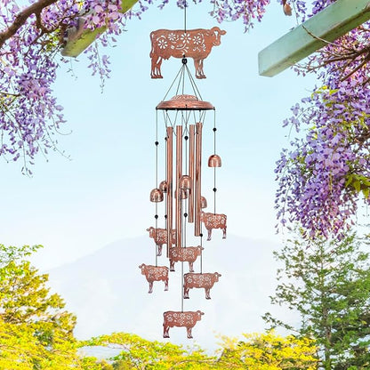 for Mom Cow Wind Chimes for Outside,Cow Gifts for Women/Men/Sympathy/Memorial/Festival Birthday Gifts Metal windchimes Outdoors/Indoors,Patio,Garden Decor,Yard Decor,Home,Porch