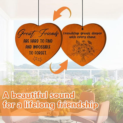 Friend Gifts for Women, 25.5" Aluminum Wind Chimes for Outside with Heart Catcher, Best Friend Birthday Gifts for Soul Sister, Bestie, Friendship Gift for Birthday, Christmas, Home Decor