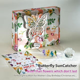 VIVIKEN Butterfly Suncatcher with The Tag of I Love You Mom Mother’s Day Butterfly Rainbow Maker Window Decor Wind Chime Crystal Ball Ornament Sun Catcher Gifts to Mom for Birthday Christmas