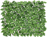 Expandable Faux Ivy Fence Privacy Screen Stretchable Artificial Hedge Single Sided for Balcony Patio Garden (1PC, Grape)…