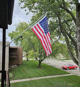 Flag Poles for Outside House with American Flag 3x5 - Flag Pole Kit includes 6ft Tangle Free House Flag Pole,Embroidered US Flag,Holder Bracket,Residential Flag Pole for House,Porch,Outdoor-White