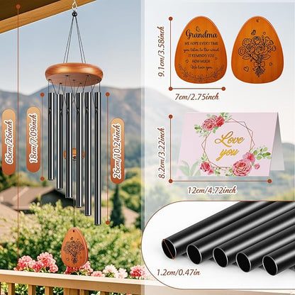 Memorial Sympathy Wind Chimes for Loss of Loved One, Winzwon Wind Chimes for Outside, Bereavement Sympathy Memorial Gifts for Loss of Mom Dad Husband Condolence Remembrance, Garden Patio Balcony Decor