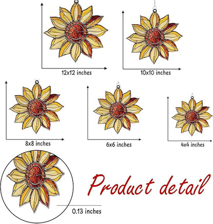 Radiant Sunflower Flower Acrylic Suncatcher, Flower Suncatchers for Window Hangings, Stained Glass Effect Garden Decor, Gift for Mother's Day, Mom, Grandma, Wife, Women