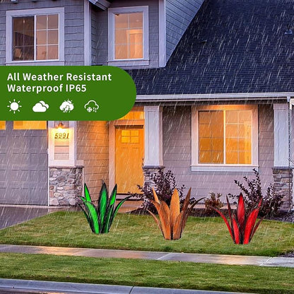 Metal Yard Art, Agave Plant Yard Decorations Outdoor Sculpture, Metal Flowers for Outside (Green)