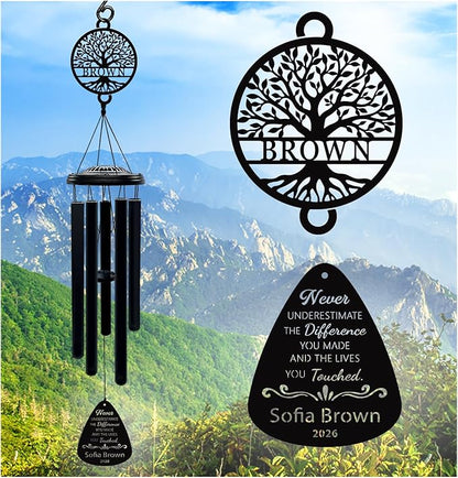 Personalized Retirement Wind Chimes Gift for Women and Men Happy Retirement Gifts for Coworker Boss Teacher Nurse Unique Outdoor Retirement Decorations(Retirement 2)
