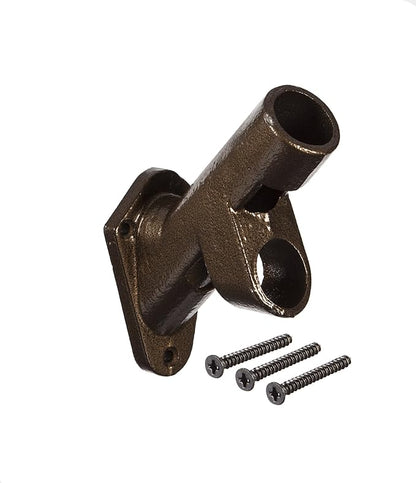 Evergreen Flag Bracket Two-Position 45 and 90 Degree | Cast Iron | Bronze| Hardware Incl | Outdoor Home | Residential or Commercial | Pole - Not Included