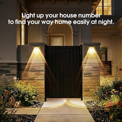 AUDLES Solar Fence Lights Outdoor, 3 Modes Warm/Neutral/Cool White Fence Lights Solar Powered for Outside, IP65 Waterproof, 60 Lumens Solar Light for Step, Pathway, Garden, Deck, Stairs - 12 Pack