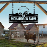 Personalized Metal Farm Sign, Customized Family Name Ranch Sign, Large Last Name Sign for Farmhouse Decoration, Outdoor Farm Wall Art, Welcome Sign, Entrance Gate Sign, Farm Lovers Gift, Garden Decor