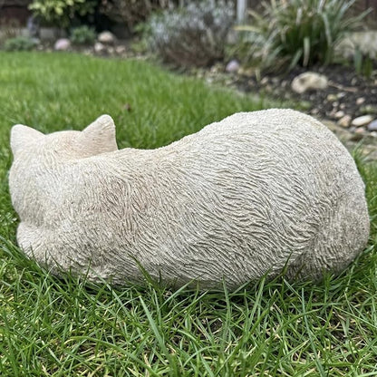 Beige Sleep Statues Outdoor Decorative, Dog Memorial Statue for Yard Lawn Patio Porch, Garden Pet Grave Marker Figures, 9.44" L x 6.29" W x 4.33" H