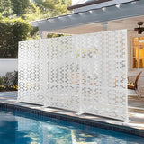 72" H×47" W Metal Privacy Screen Outdoor Privacy Screen Freestanding, Outdoor Privacy Screens and Panels for Patio Lawn Deck(Consists of 3 Panels)