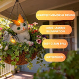 Solar Cat Garden Statue Statues Outdoor, Birthday Gifts for Mom, Halloween Décor Waterproof Patio Balcony Yard Lawn Ornament