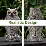 OFFO Owl Statue, Plastic Owls Scarecrow for Halloween Decorations Outdoor Garden, Yard, Pool Decoration, 8.3 in Height, Brown