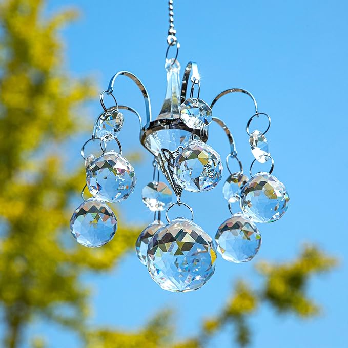 H&D HYALINE & DORA Crystals Ball Prisms Suncatcher Hanging Ornament Hanger Rainbow Maker with Hook