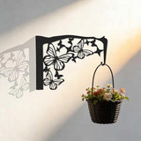 Black Metal Butterfly Plant Wall Hanger Hook for Outdoor Indoor, Hanger Bracket for Blasket Pot Staghorn Fern Bird Feeder Wind Chime, Butterfly Decor for Wall Window Patio Porch Garden Home
